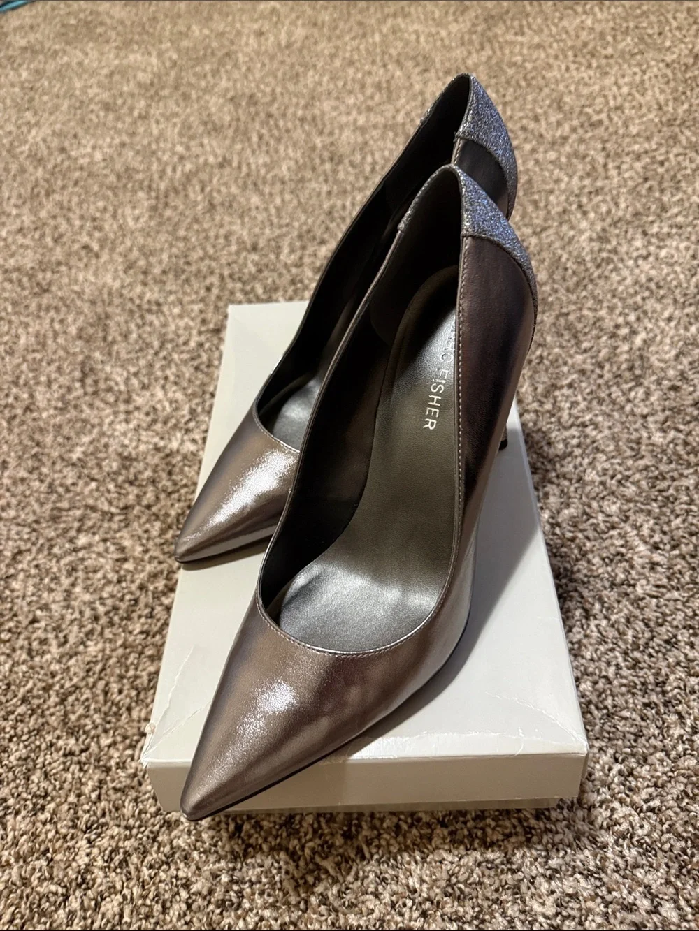Marc Fisher Metallic Bronze Pointed Toe Pumps